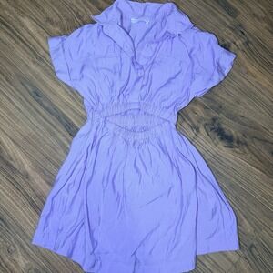 Zara Girls 11/12‎ Lavender Purple Button Front Dress Cut Out
